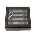 Cufflink Case - Black Leather